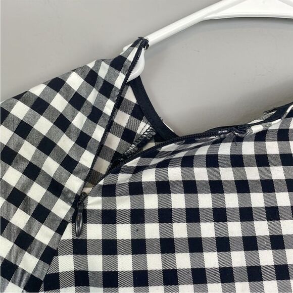 Victoria Beckham for Target Navy Blue and White Gingham Peplum Blouse. Size S - Picture 10 of 13
